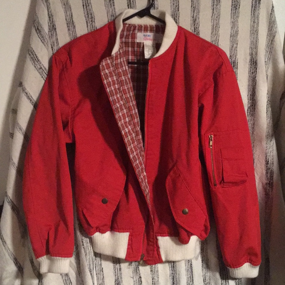 Vintage red Avon bomber jacket